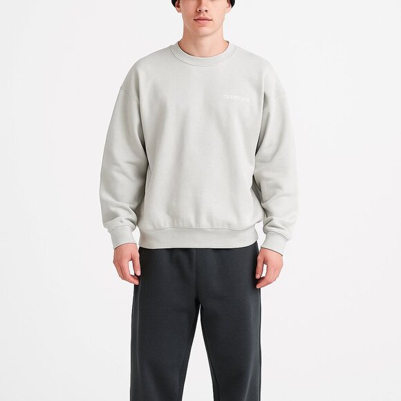 Talentless Sweatshirt Men’s M Minimalist Drop Shoulder Pullover Cream White Logo - Picture 1 of 7